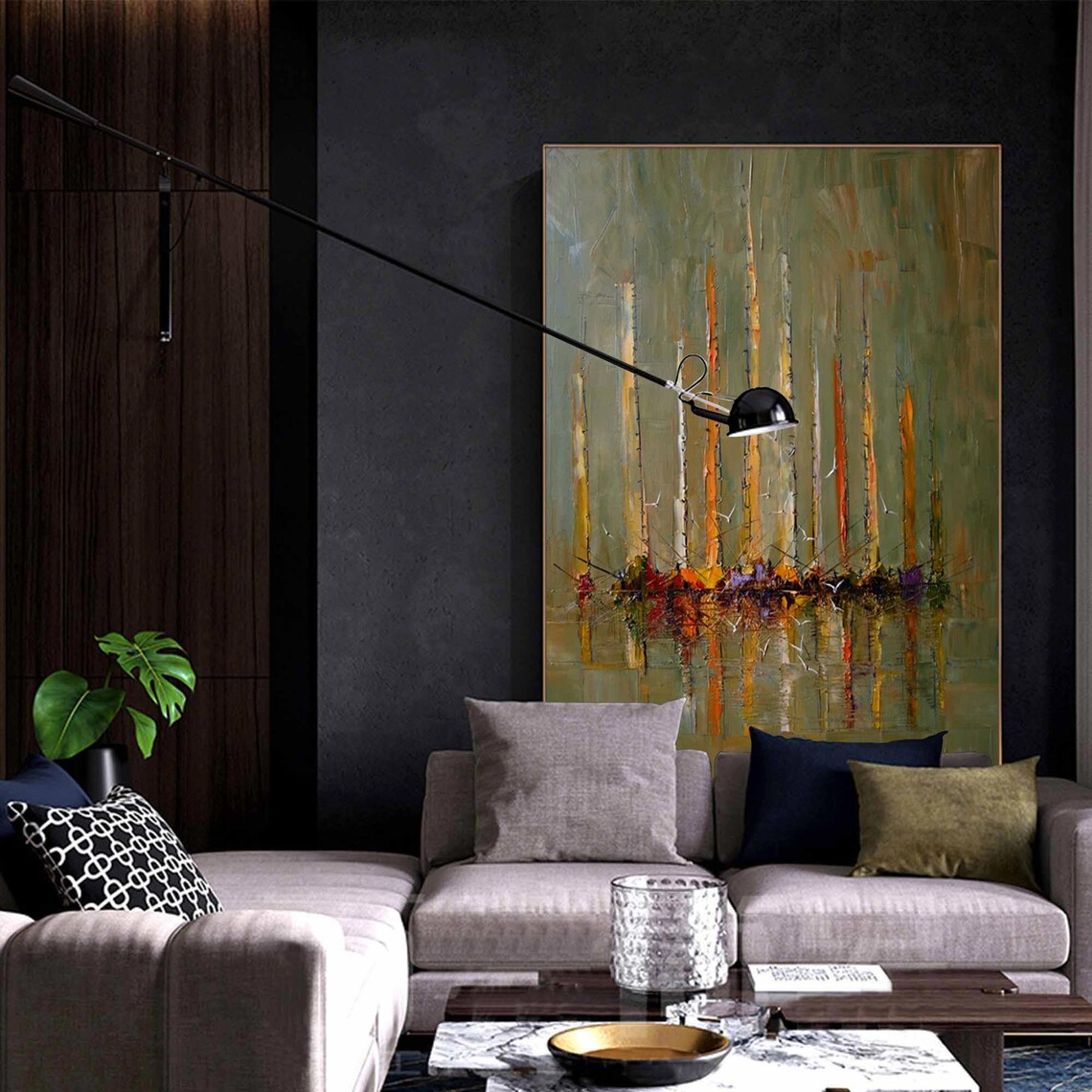 Abstract Sailboat Painting, Modern Nautical Wall Art Print - Image 2