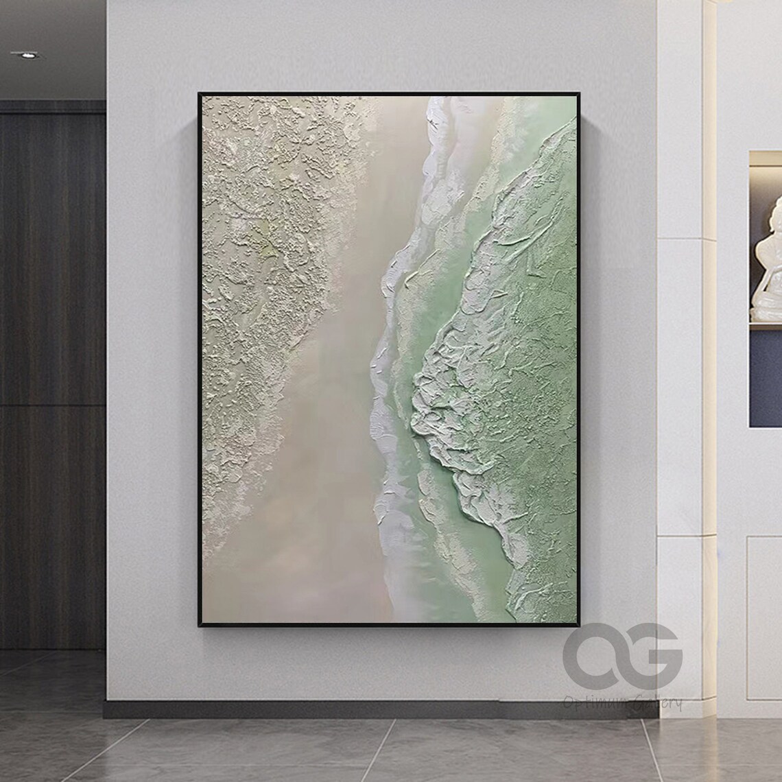 Abstract Green Beach Wave Art Print, Coastal Decor - Image 5