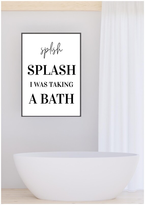 Splish Splash Bathroom Print Funny Retro Song Lyric Art