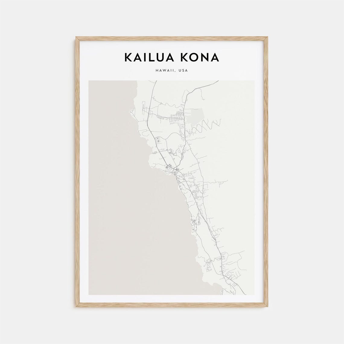 Kailua Kona Map Poster Kailua Kona Map Print Kailua Kona Personalized Map Art Kailua Kona Wall Art Kailua Kona Travel Print Hawaii Usa