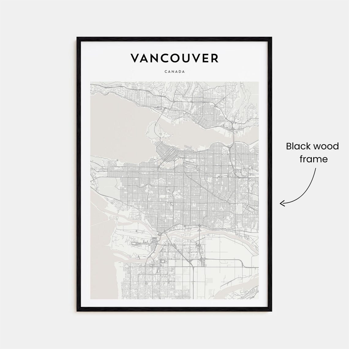 Vancouver Canada Minimal Cream Coastal Map Travel Decor Poster - Image 3