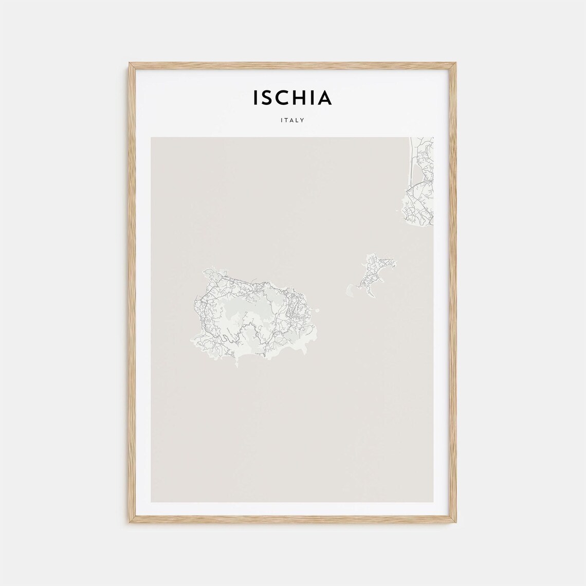 Ischia Italy Minimalist City Street Map Scandinavian Decor Poster