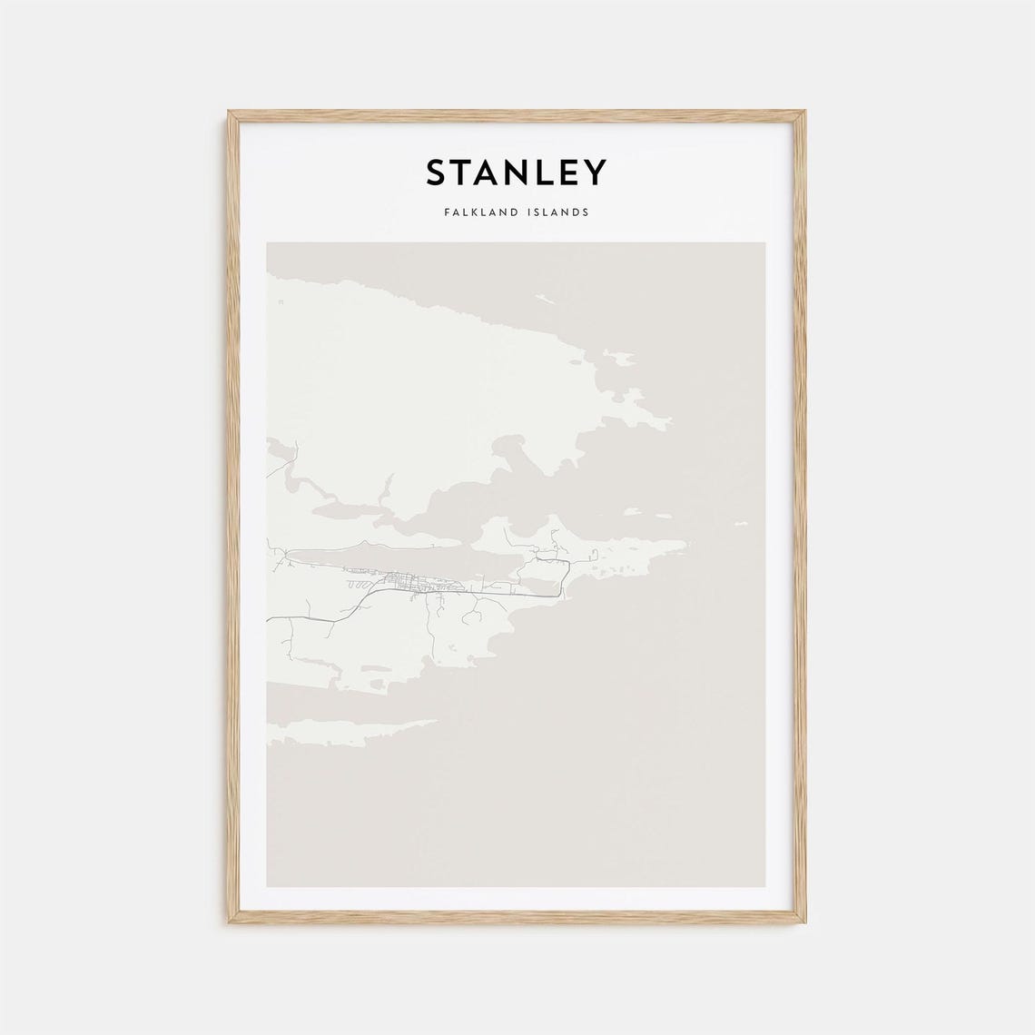 Stanley Falkland Islands Minimalist Island Map Line Art Poster