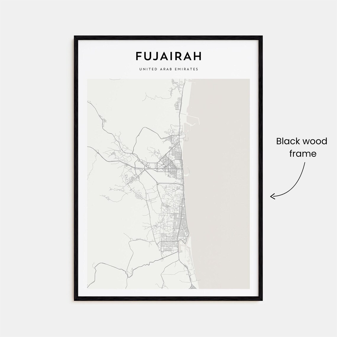 Fujairah United Arab Emirates Street Map Minimalist City Poster - Image 3