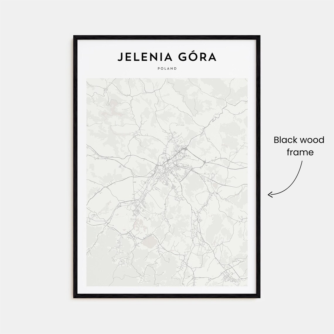 Jelenia Gora Poland Minimalist City Street Line Art Map Poster - Image 3