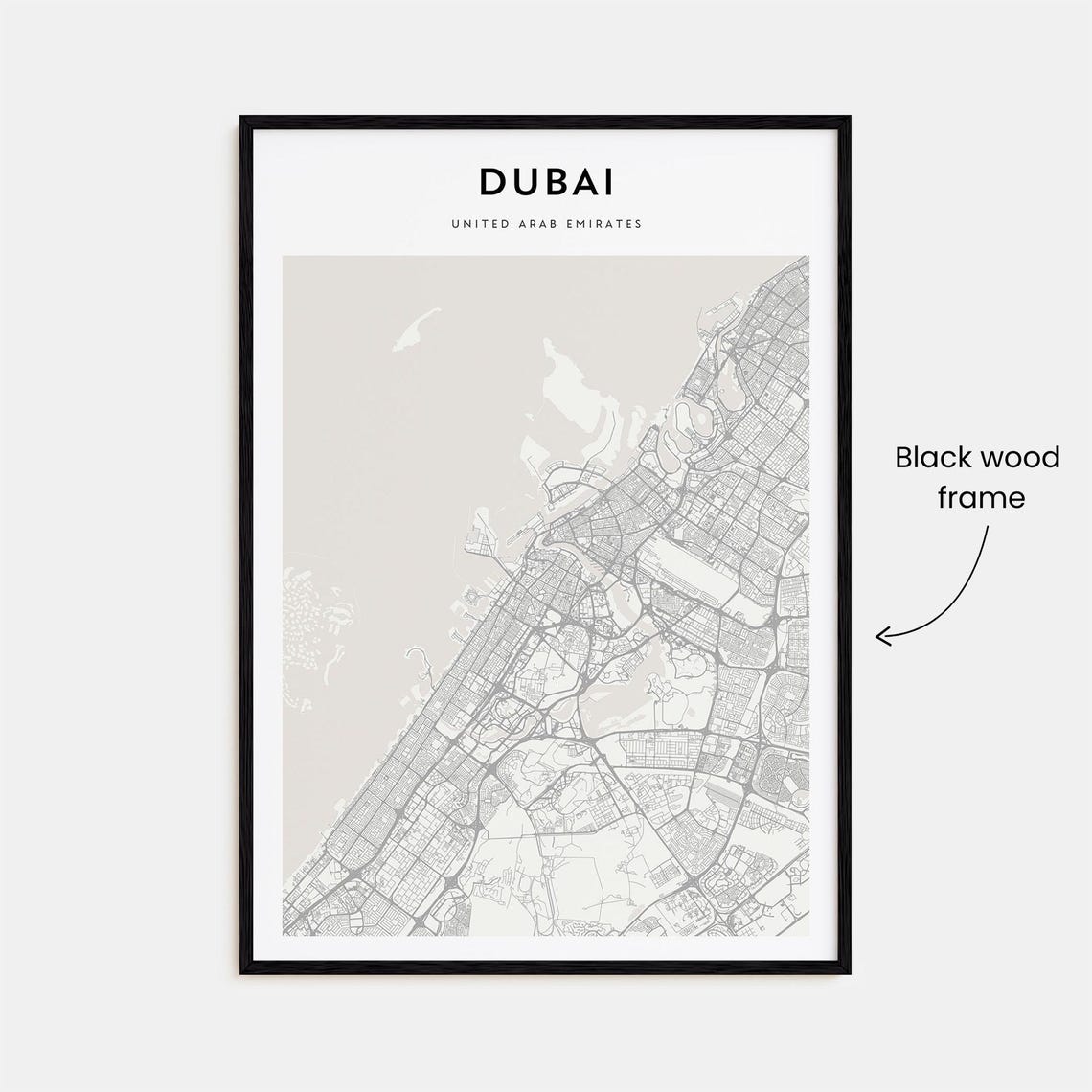 Dubai United Arab Emirates Minimalist City Street Map Poster - Image 3