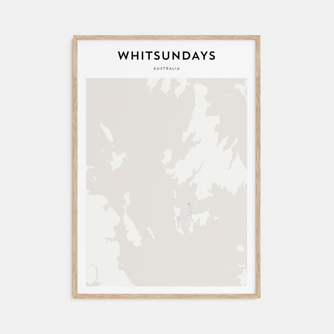 Whitsundays Australia Minimalist Islands Map Vintage Art Poster