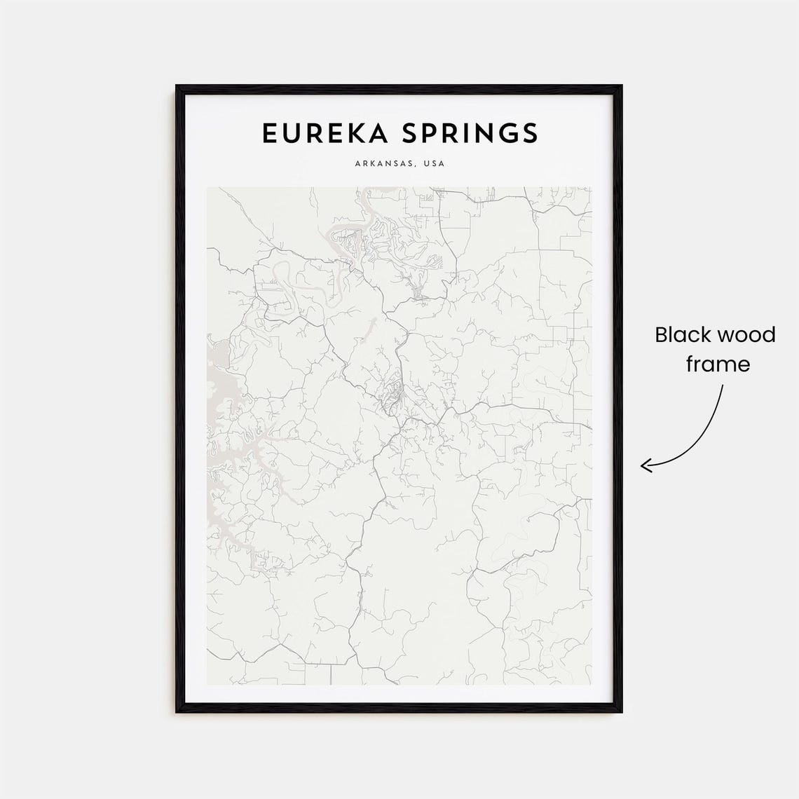 Eureka Springs Arkansas Minimalist City Street Map Poster Wall Decor - Image 3