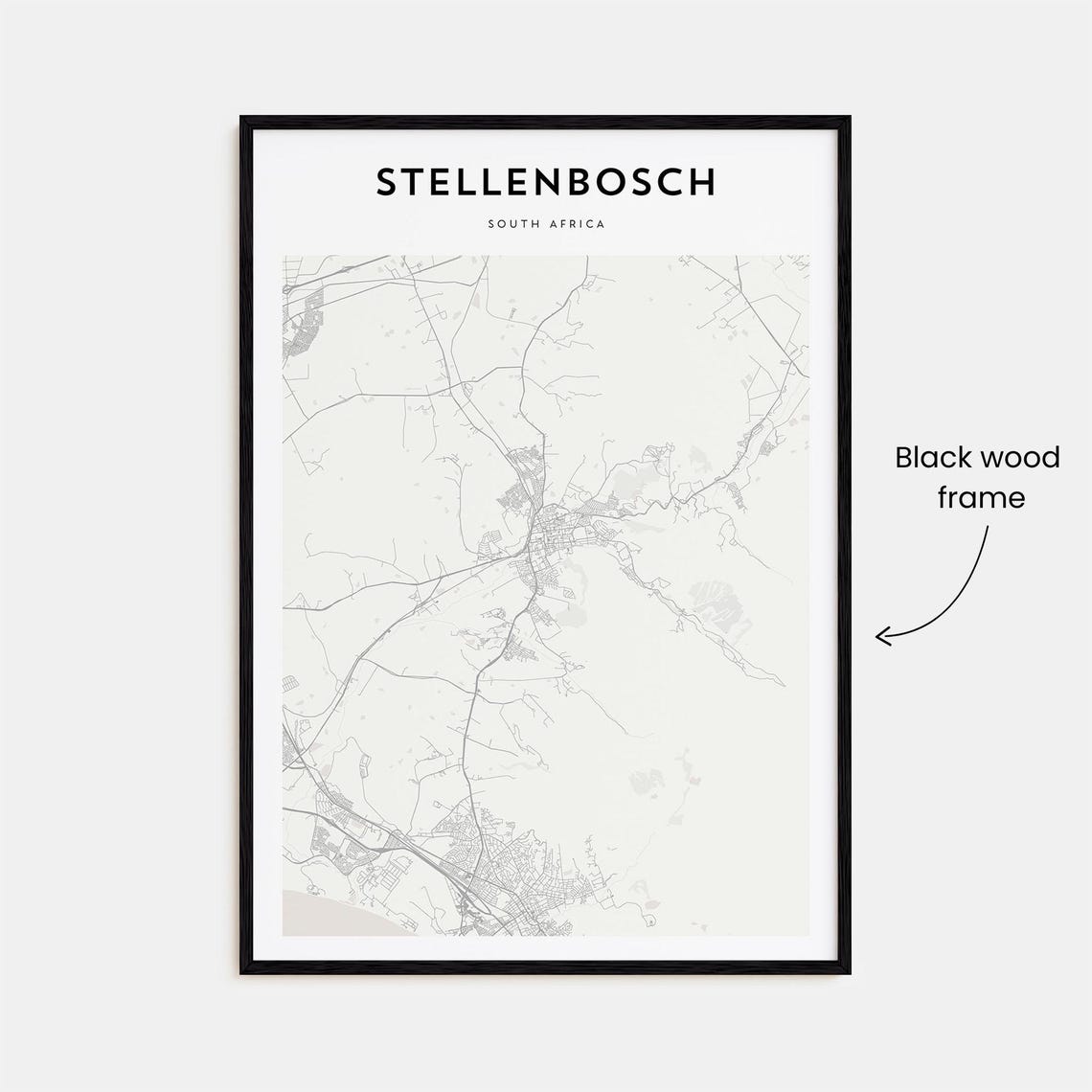 Stellenbosch South Africa Minimalist City Map Line Art Poster - Image 3