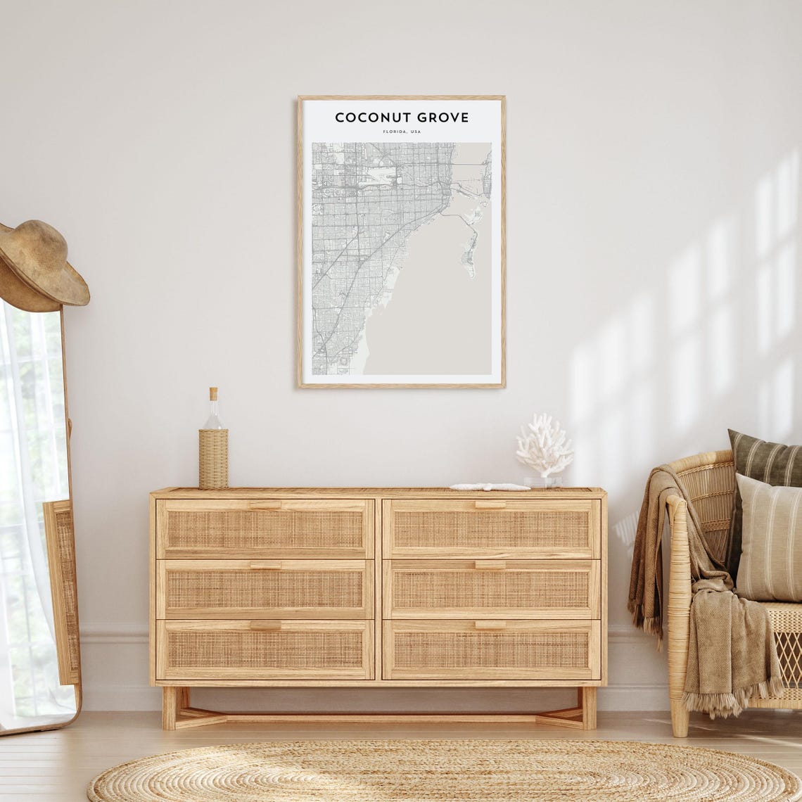 Coconut Grove Florida Minimalist Street Map Neighborhood Poster - Image 4
