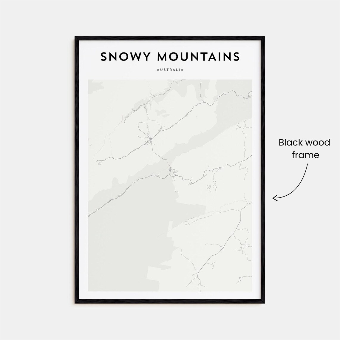 Snowy Mountains Australia Minimalist Region Map Travel Poster - Image 3