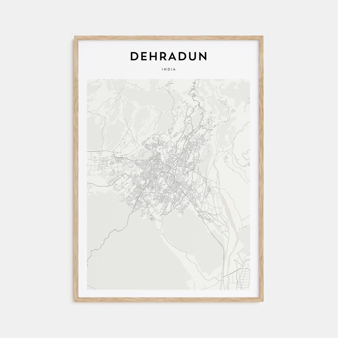 Dehradun India Detailed Minimalist Street Map City Travel Poster