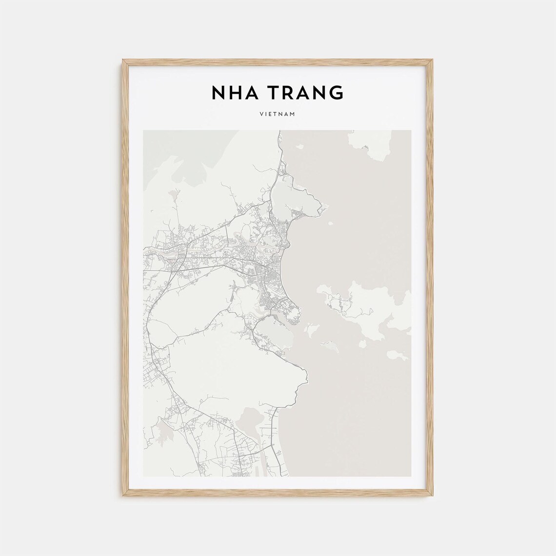 Nha Trang Vietnam Minimalist Coastal City Map Seaside Travel Poster