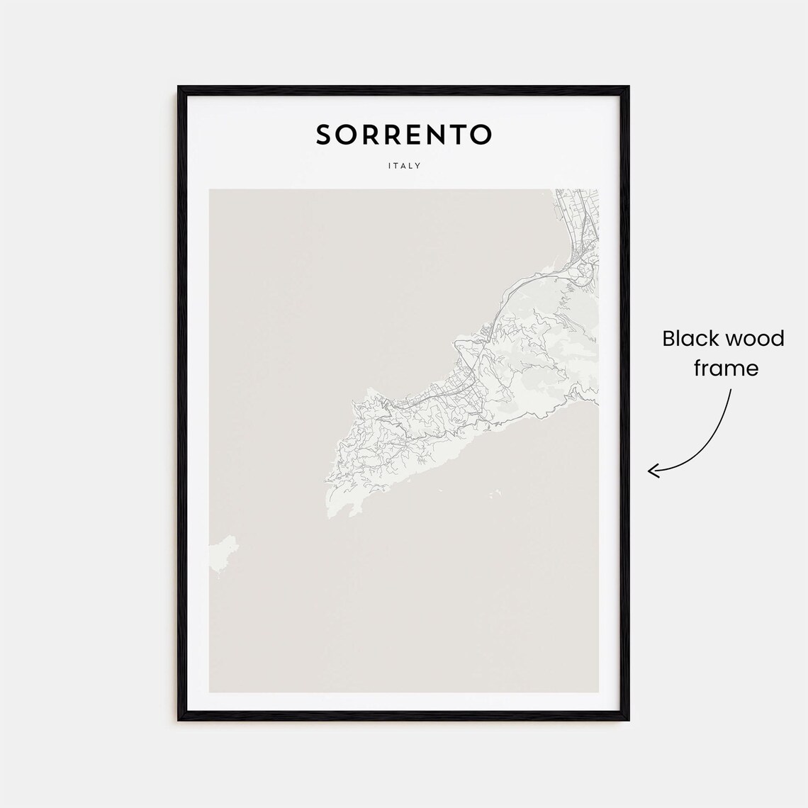 Sorrento Italy Coastal Street Map Poster Minimalist Modern Decor - Image 3
