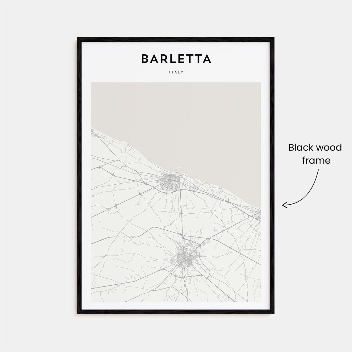 Barletta, Italy Minimalist City Street Map Fine Line Art Poster - Image 3