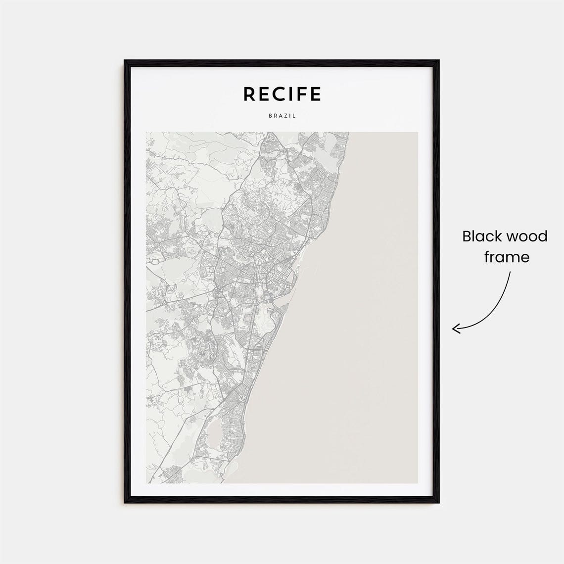 Recife Map, Personalized Travel Poster - Image 3