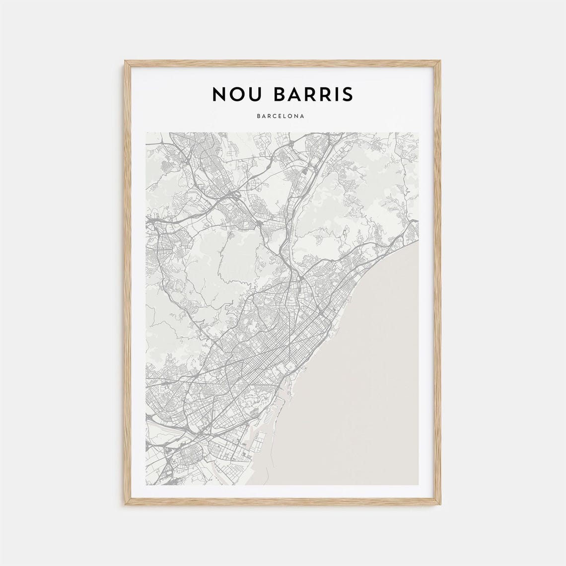 Nou Barris Barcelona Catalan District Minimalist Map Travel Poster