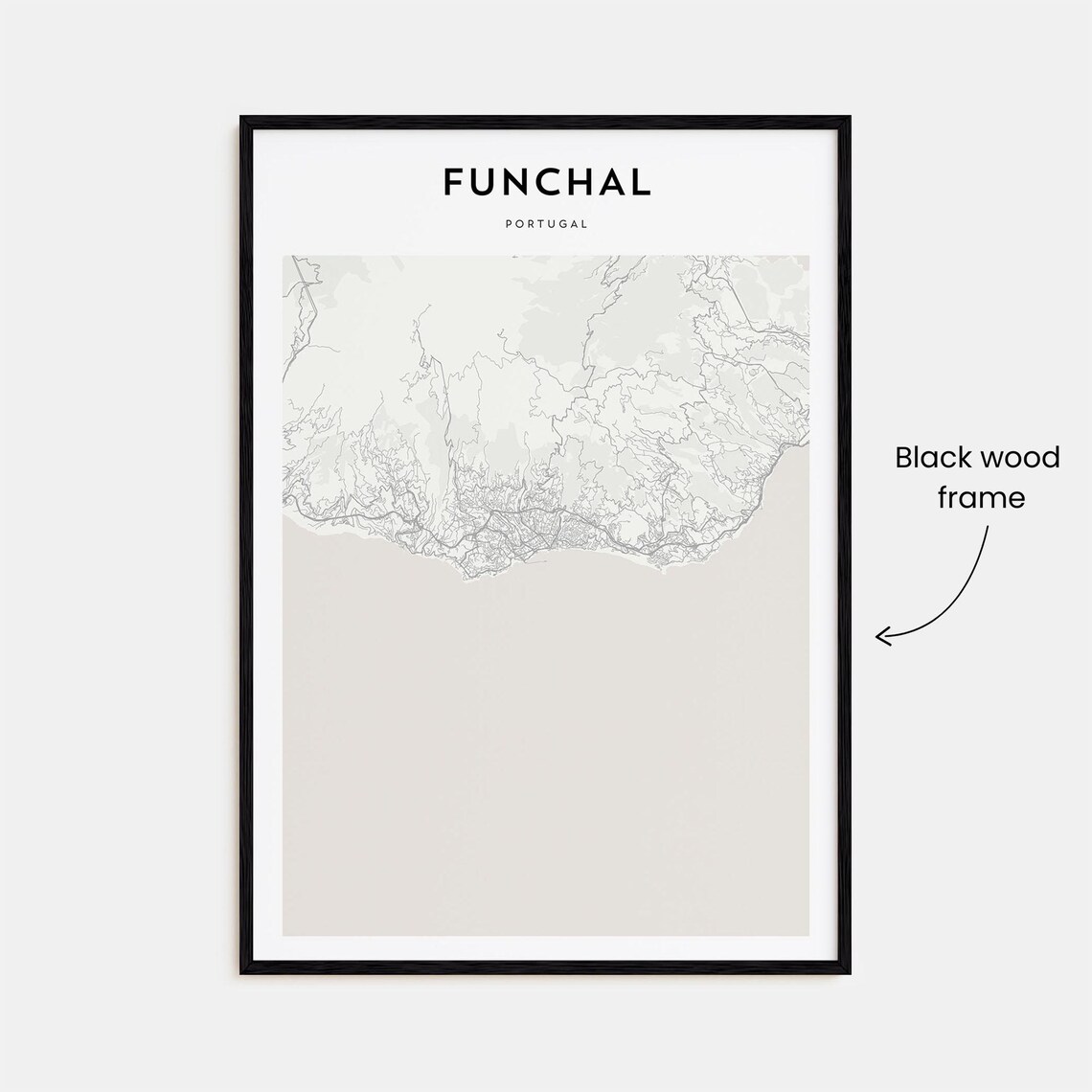 Funchal Portugal Minimalist Street Map City Decor Line Art Poster - Image 3