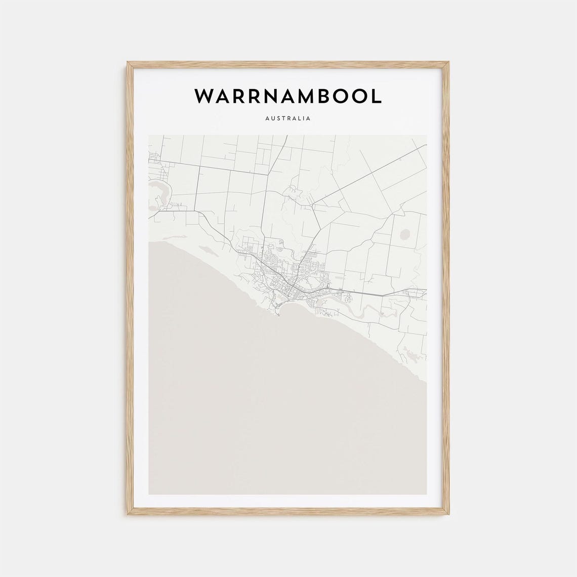 Warrnambool Australia Elegant Minimalist City Street Map Poster