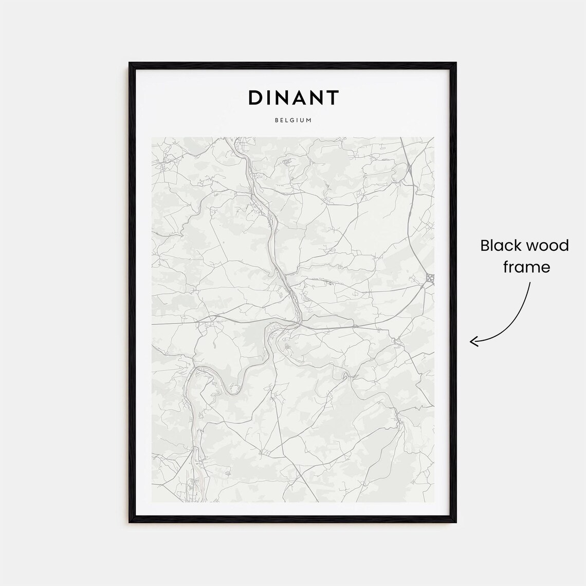 Dinant Belgium Modern Minimalist City Street Map Travel Poster - Image 3