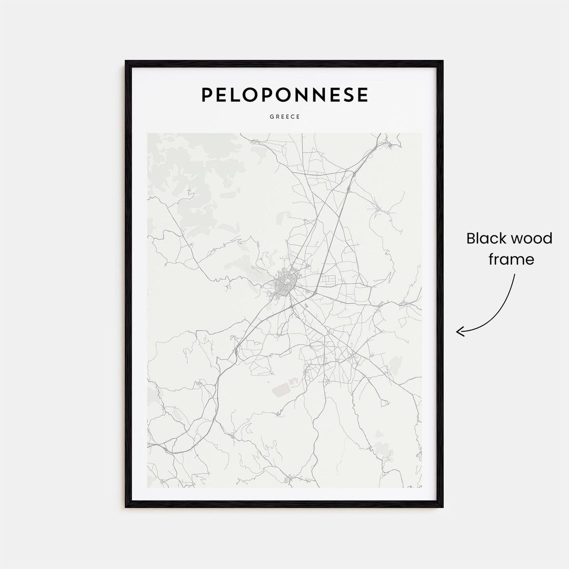 Peloponnese Greece Minimalist Region Map Modern Decor Art Poster - Image 3