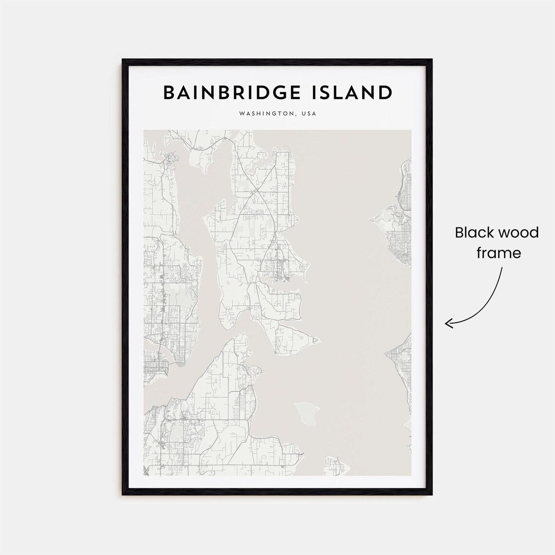 Bainbridge Island Washington Puget Sound Minimalist Map Travel Poster - Image 3