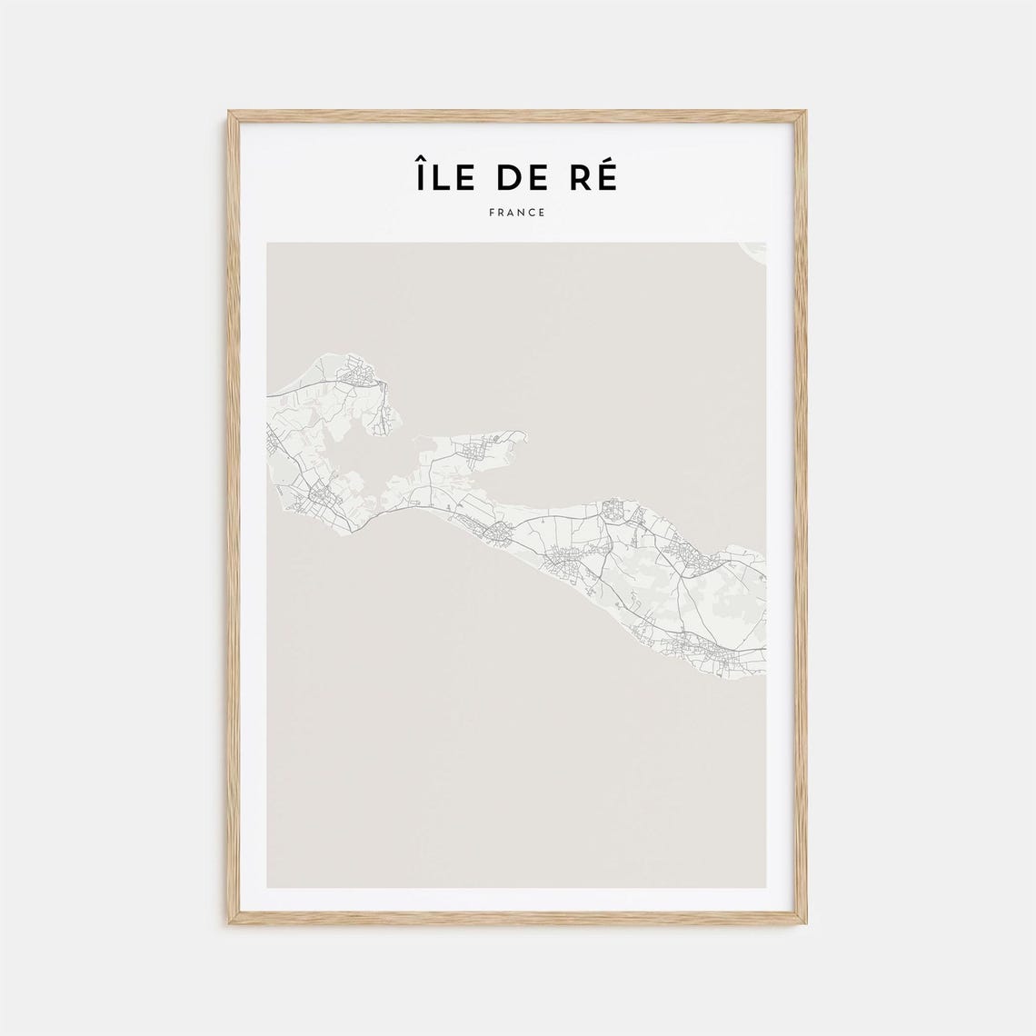 Ile de Re France Minimalist City Street Map Scandinavian Decor Poster