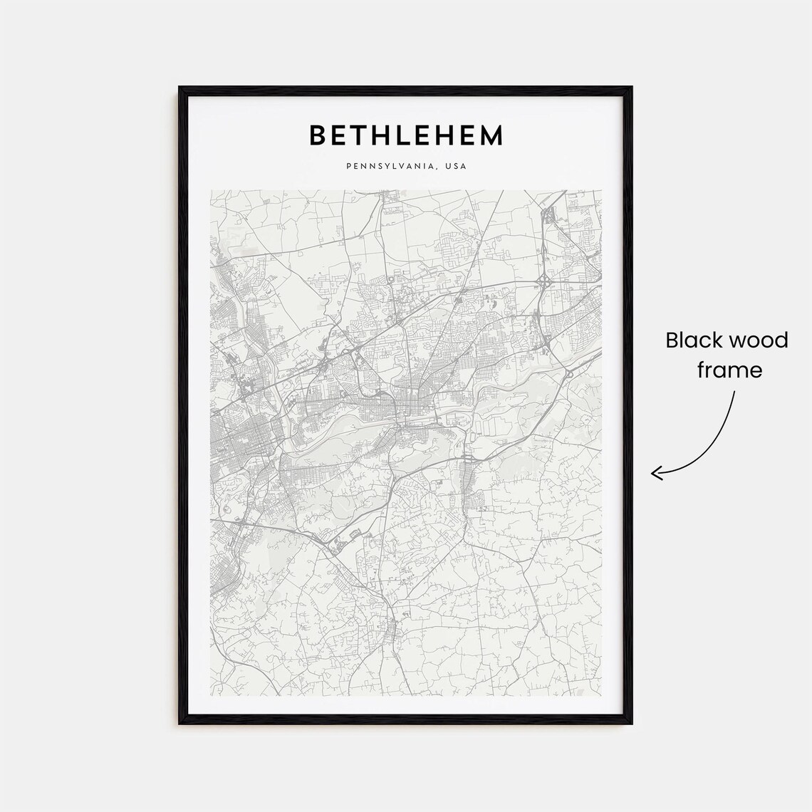 Bethlehem Pennsylvania USA Minimalist City Map Line Art Travel Poster - Image 3