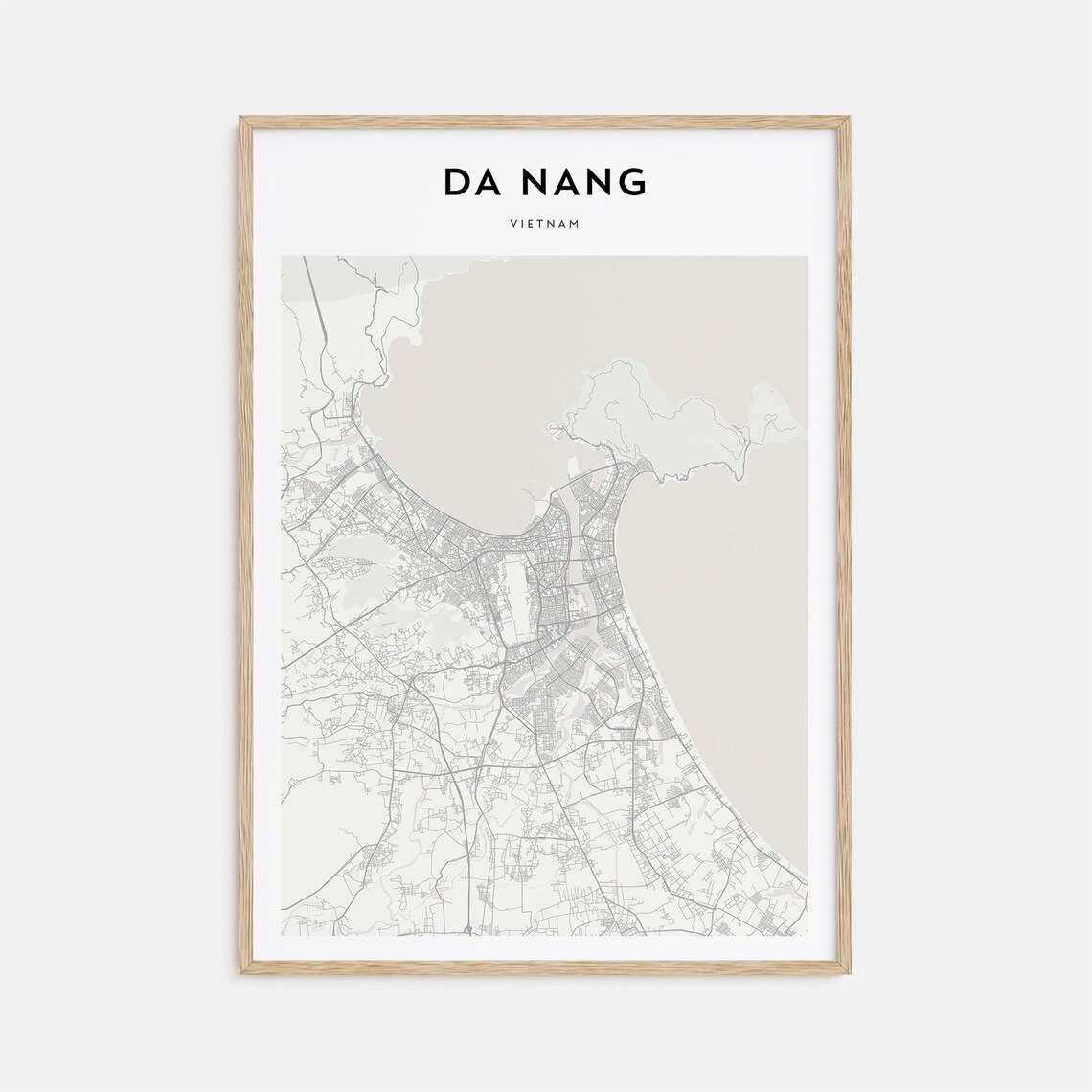 Da Nang Vietnam Modern Minimalist City Street Map Travel Poster