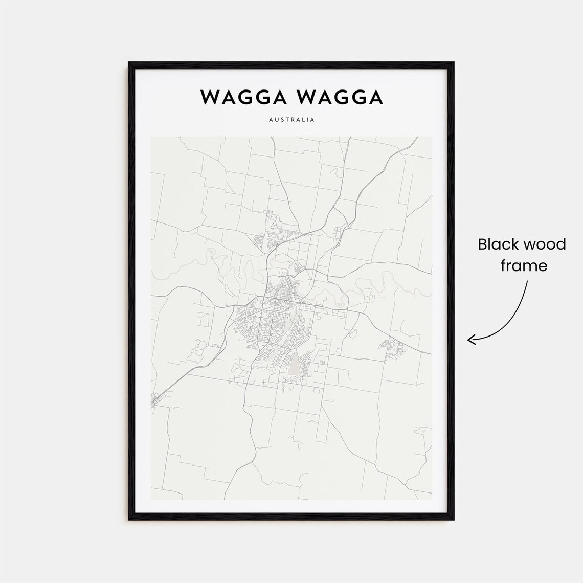 Wagga Wagga Australia Charming Minimalist City Map Art Poster - Image 3