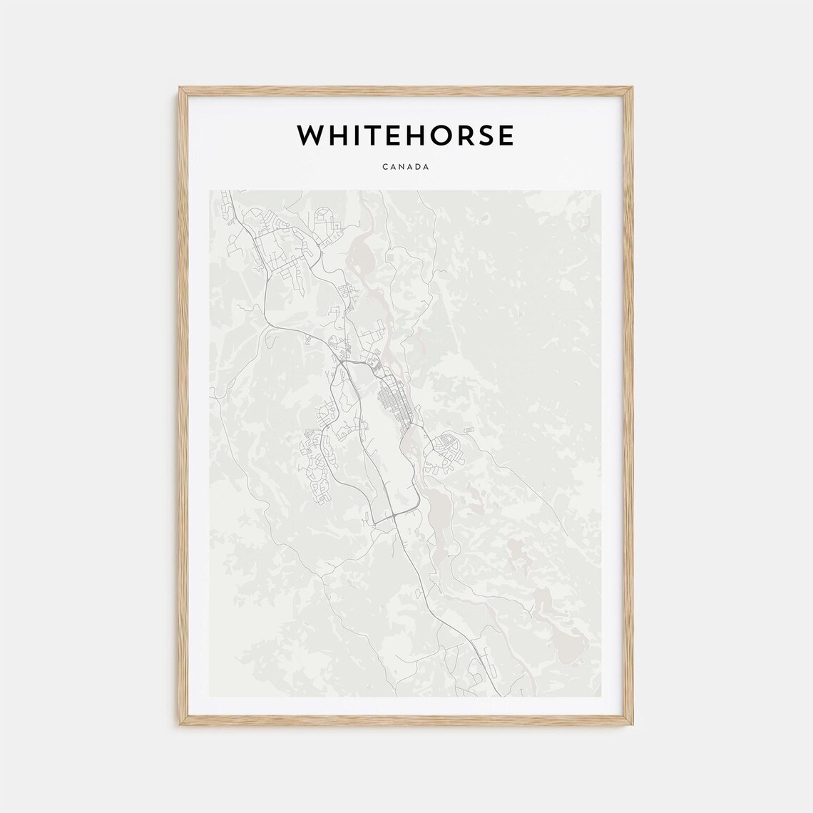 Whitehorse Canada Minimalist City Street Map Vintage Art Poster
