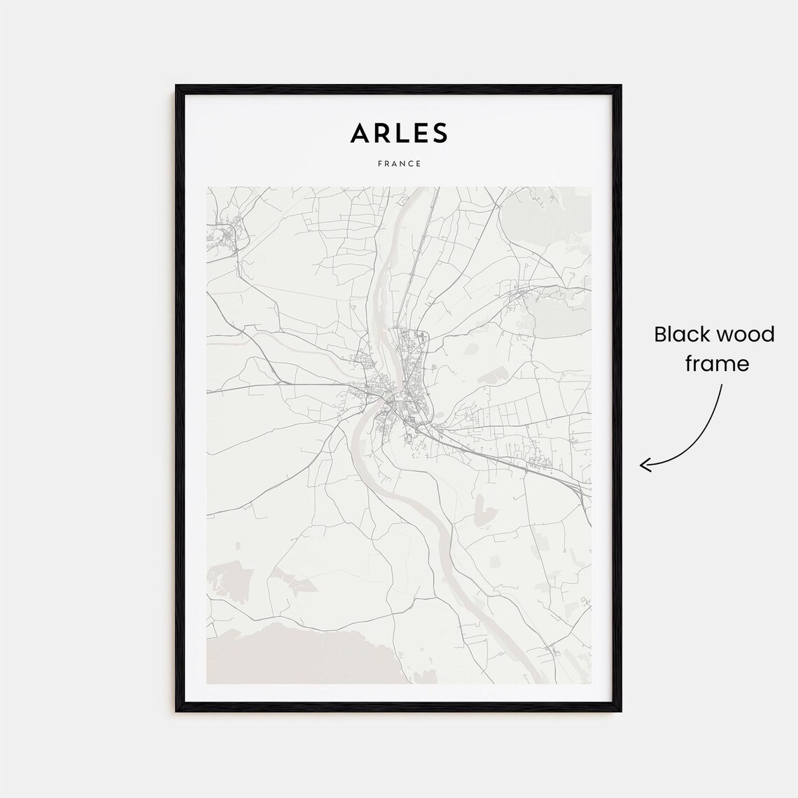 Arles France Fine Line City Street Map Modern Wall Decor Poster - Image 3