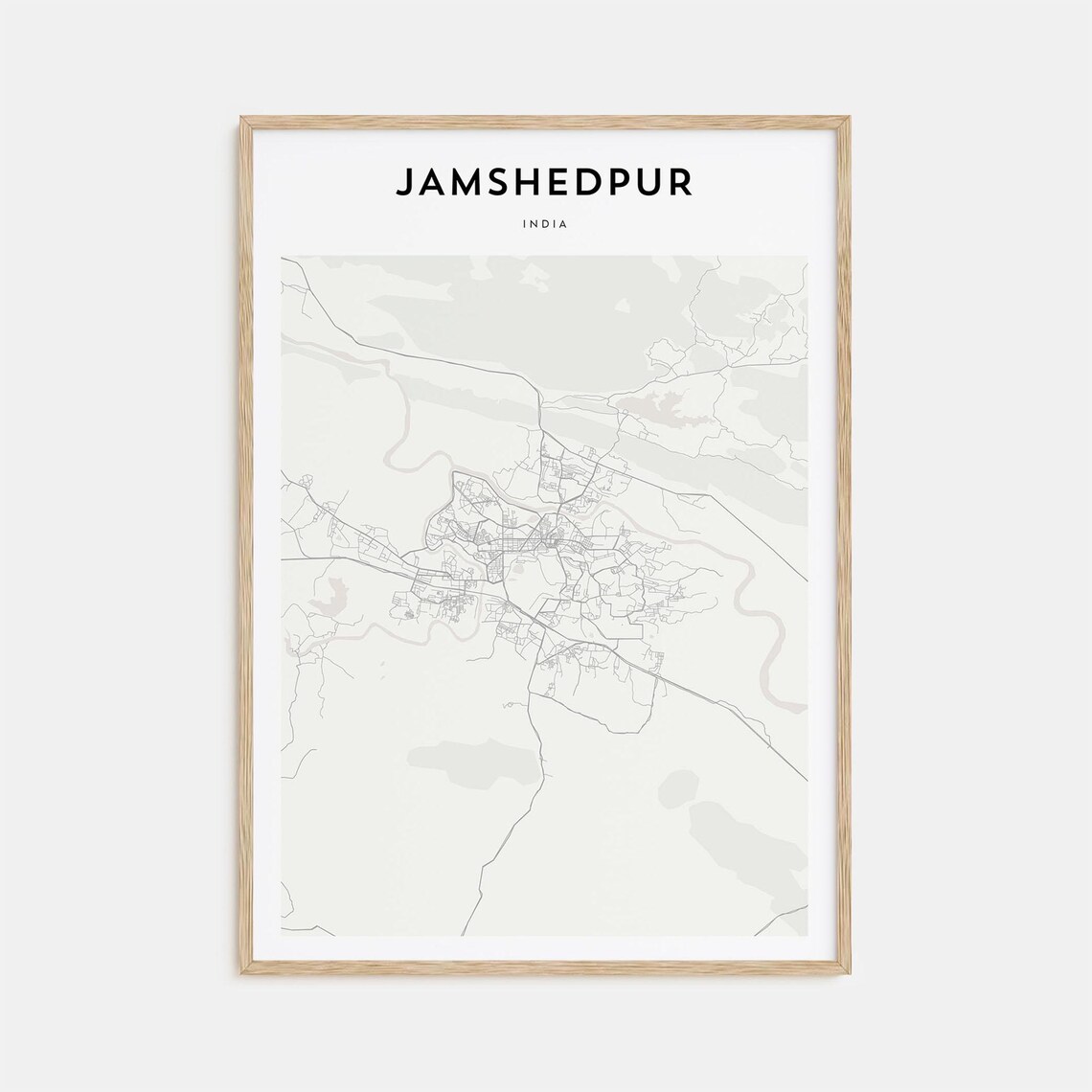 Jamshedpur India City Map Minimalist Street Plan Line Art Poster