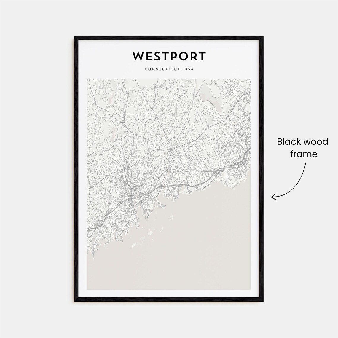 Westport Connecticut Elegant Minimalist City Street Map Poster - Image 3