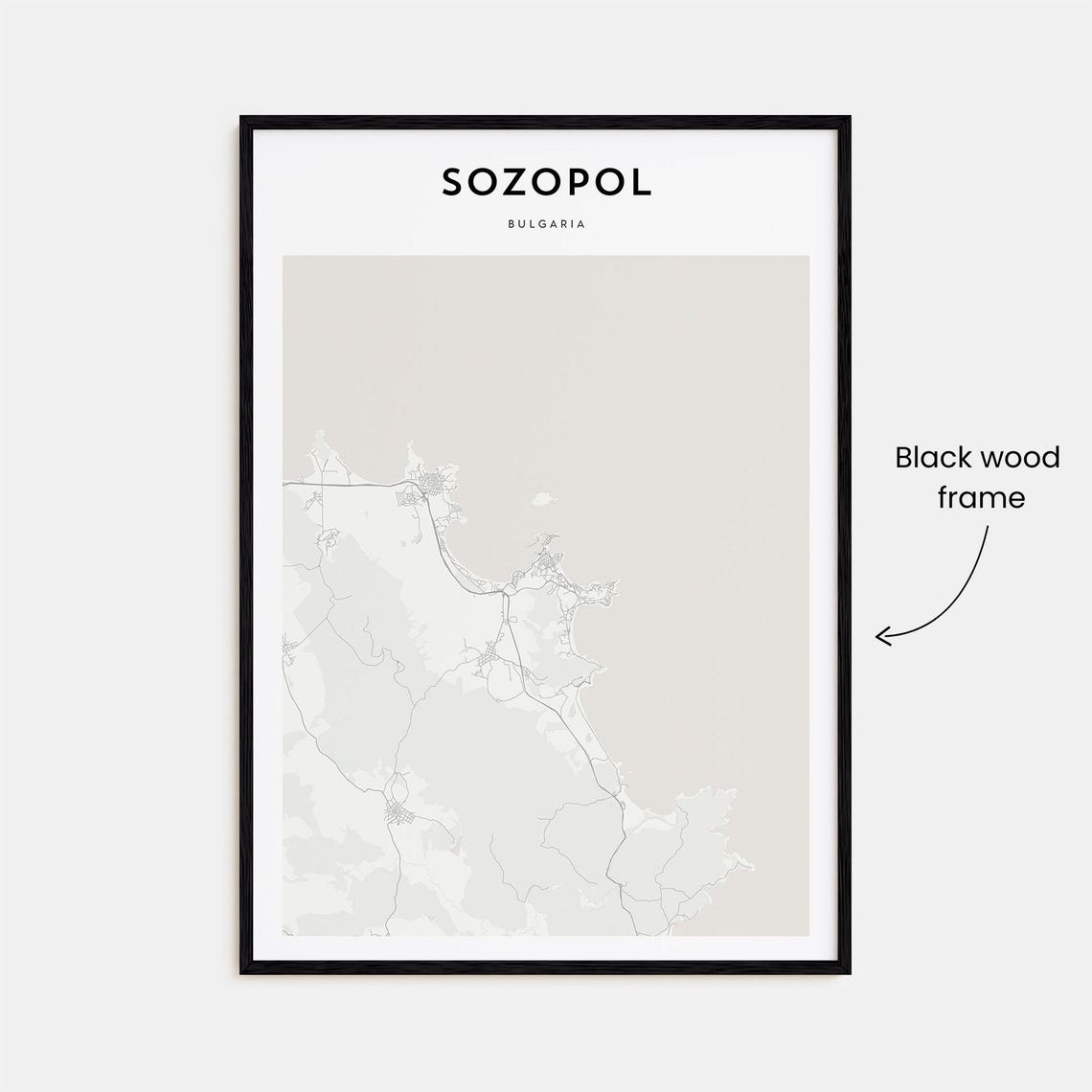 Sozopol Bulgaria Minimalist Coastal Map Line Art Home Decor Poster - Image 3