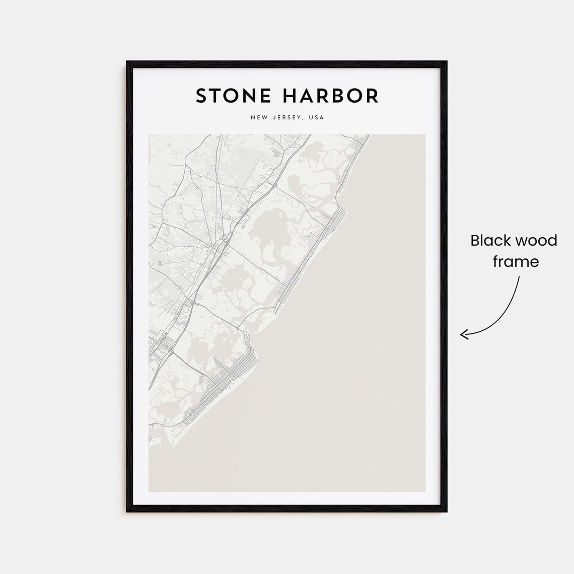 Stone Harbor New Jersey Minimalist Coastal Map Art Home Decor Poster - Image 3