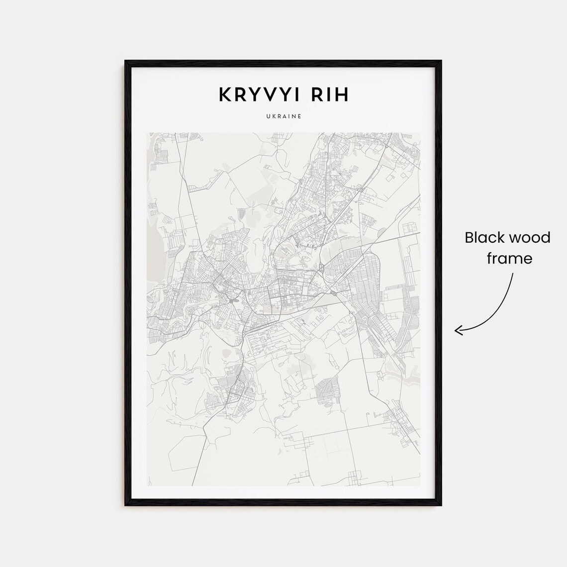 Kryvyi Rih Ukraine Elegant Minimalist City Street Map Poster - Image 3