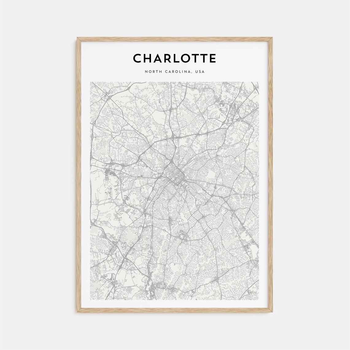 Charlotte Personalized Map Travel Poster, Wall Art