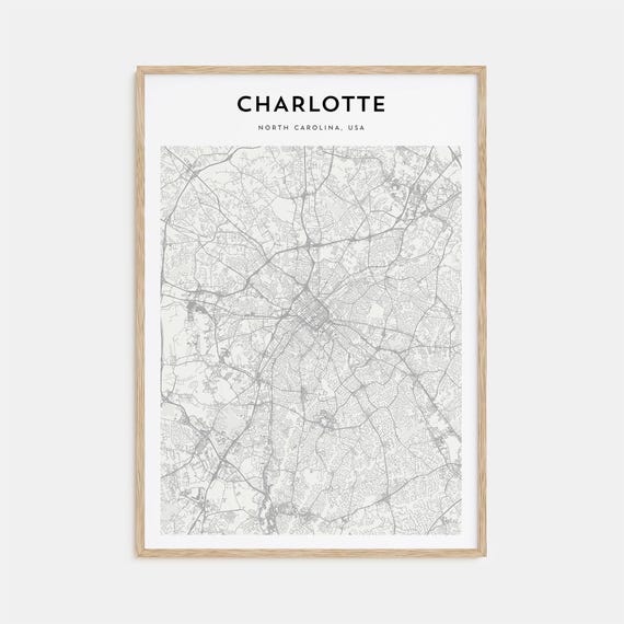 Charlotte Personalized Map Travel Poster, Wall Art
