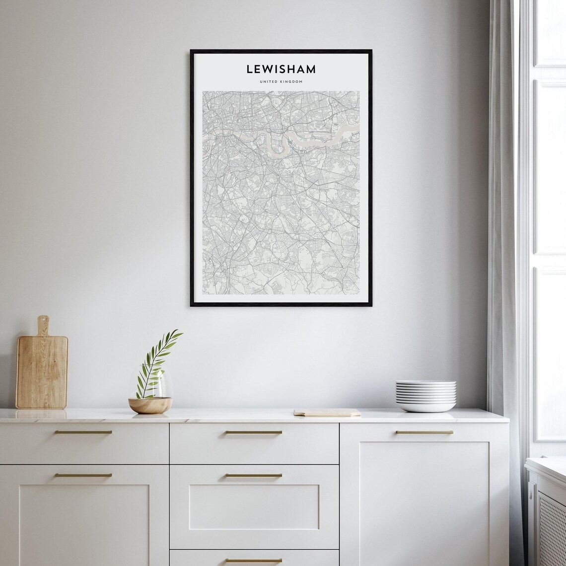 Lewisham United Kingdom Minimalist London City Street Map Poster - Image 2