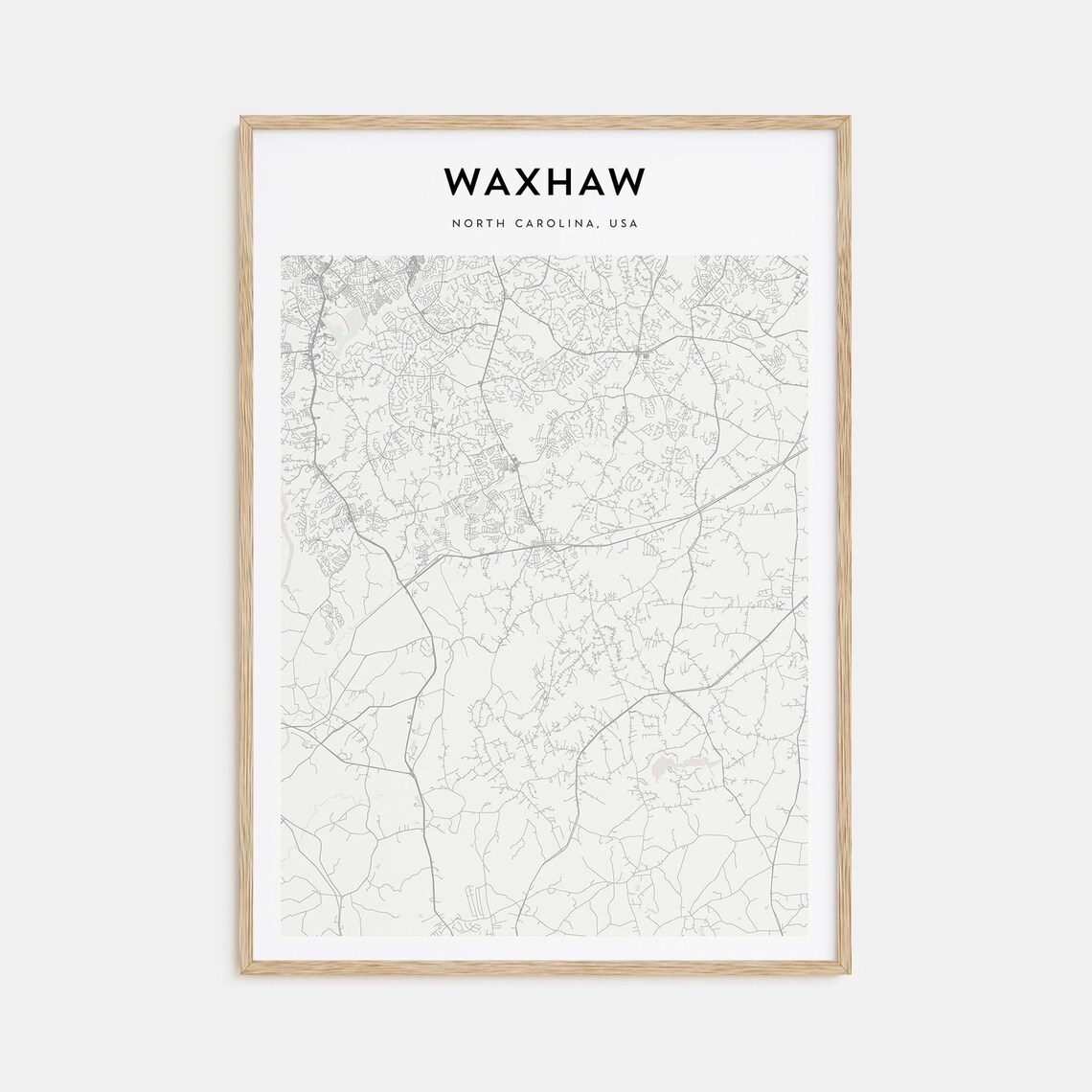 Waxhaw North Carolina Minimalist Street Map City Travel Poster