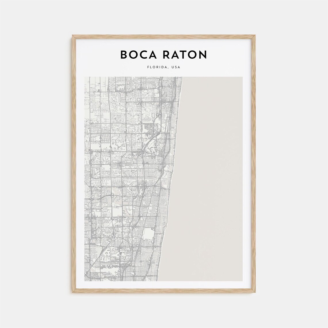 Boca Raton Florida USA Minimalist City Map Line Art Travel Poster