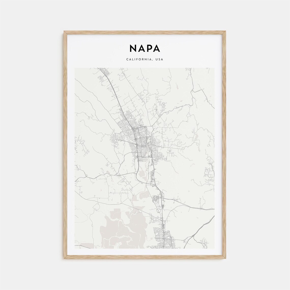 Napa California Wine Country Minimalist Map Poster for Home Decor