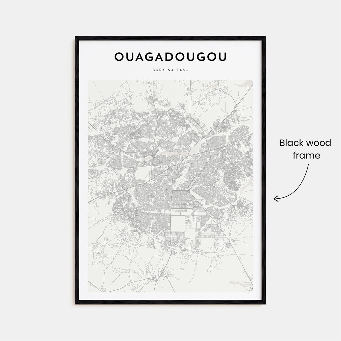 Ouagadougou Burkina Faso Minimalist Street Map City Travel Art Poster - Image 3