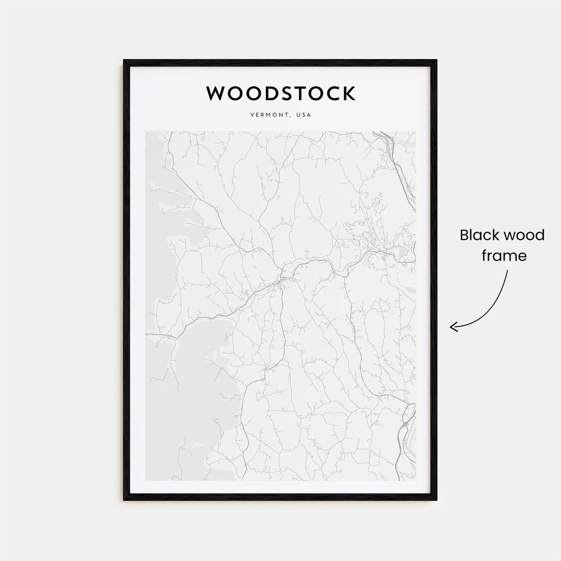 Woodstock Map Poster Woodstock Map Print Woodstock Personalized Map Art Woodstock Wall Art Woodstock Travel Print Vermont Usa - Image 3
