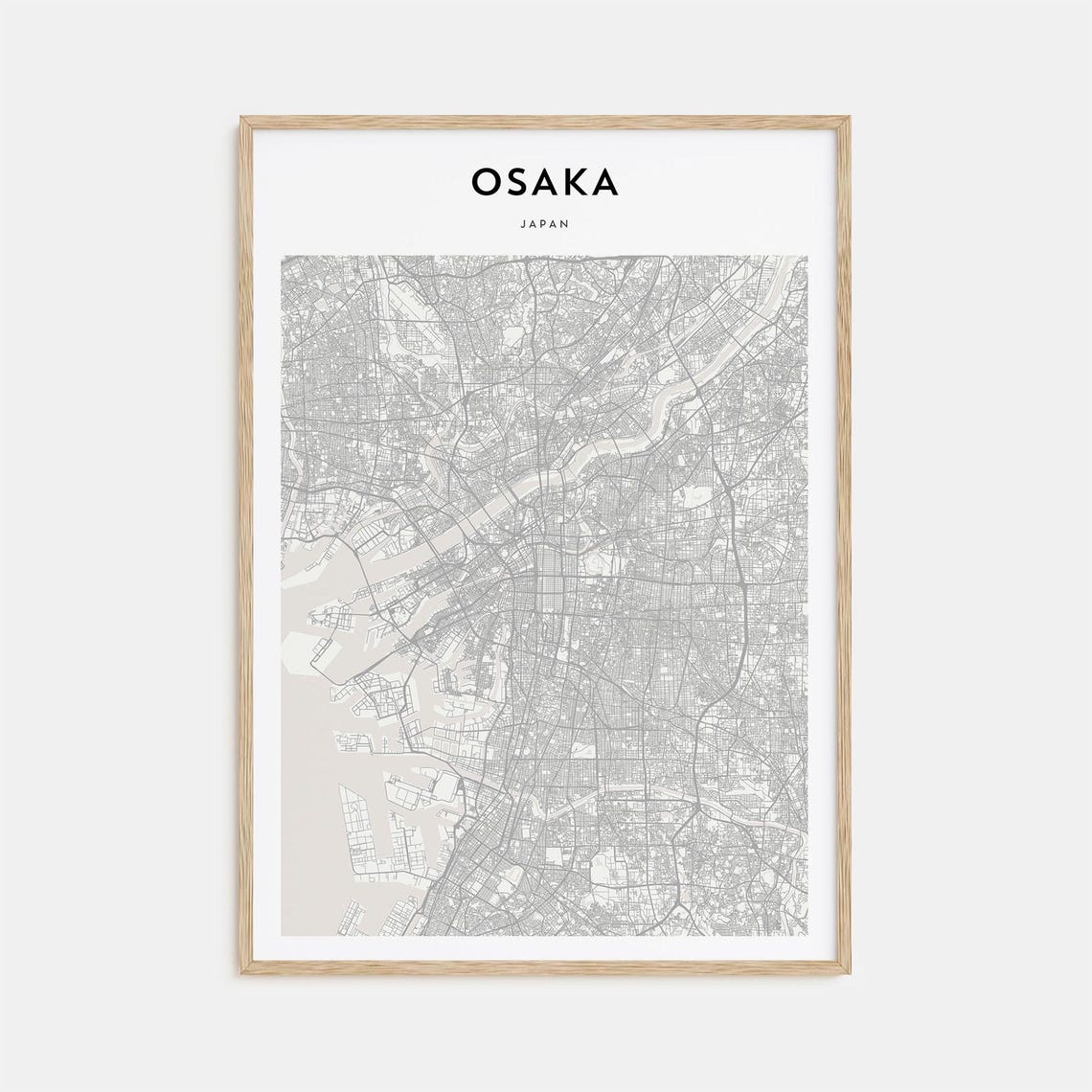 Osaka Japan Kansai Metropolis Neon Nights Minimalist Map Travel Poster