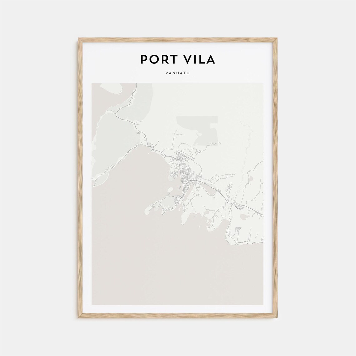 Port Vila Vanuatu Modern Minimalist City Street Map Travel Poster