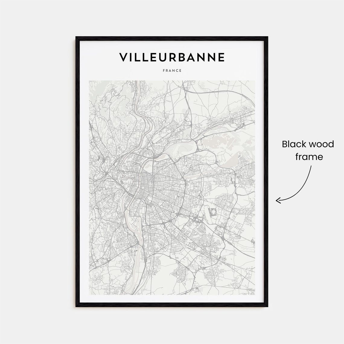Villeurbanne Map Poster Villeurbanne Map Print Villeurbanne Personalized Map Villeurbanne Wall Art Travel Poster Travel Gift France - Image 3