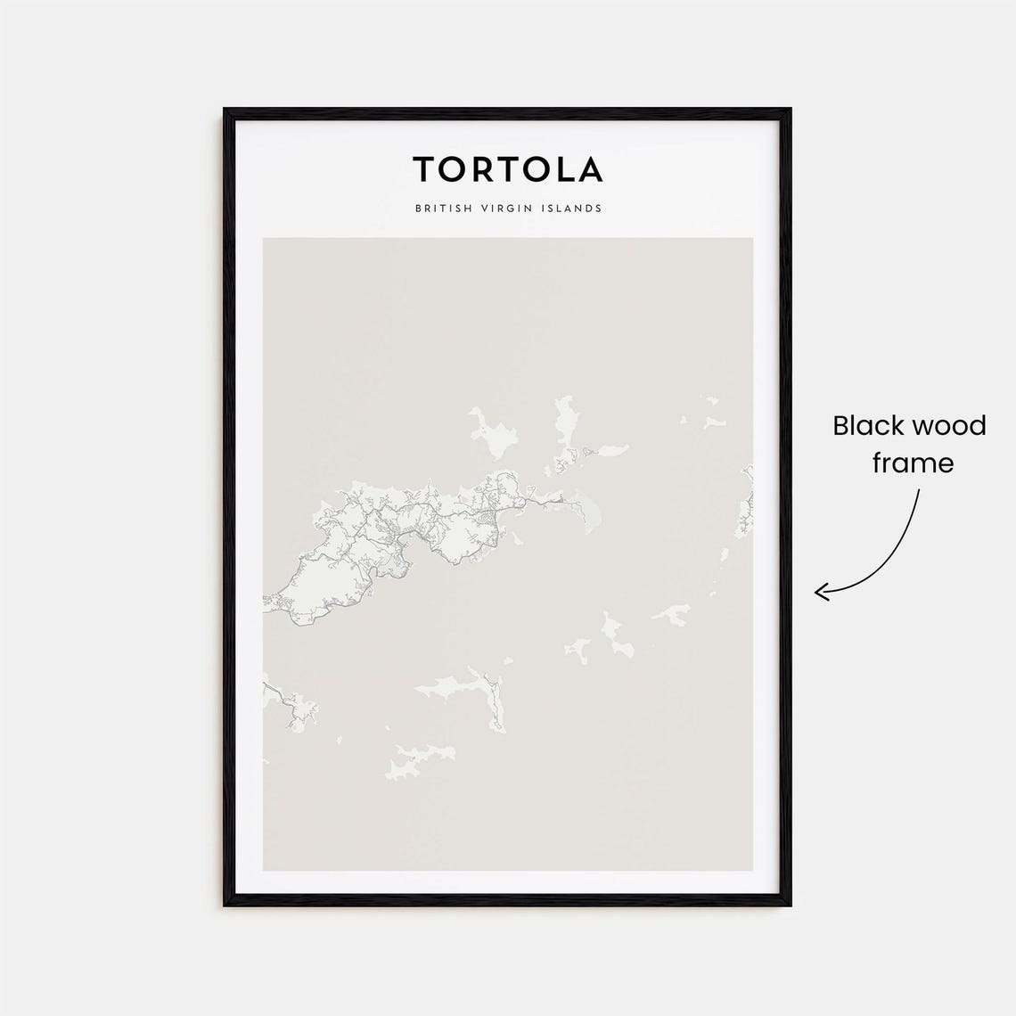 Tortola British Virgin Islands Minimalist Coastal Map Travel Poster - Image 3