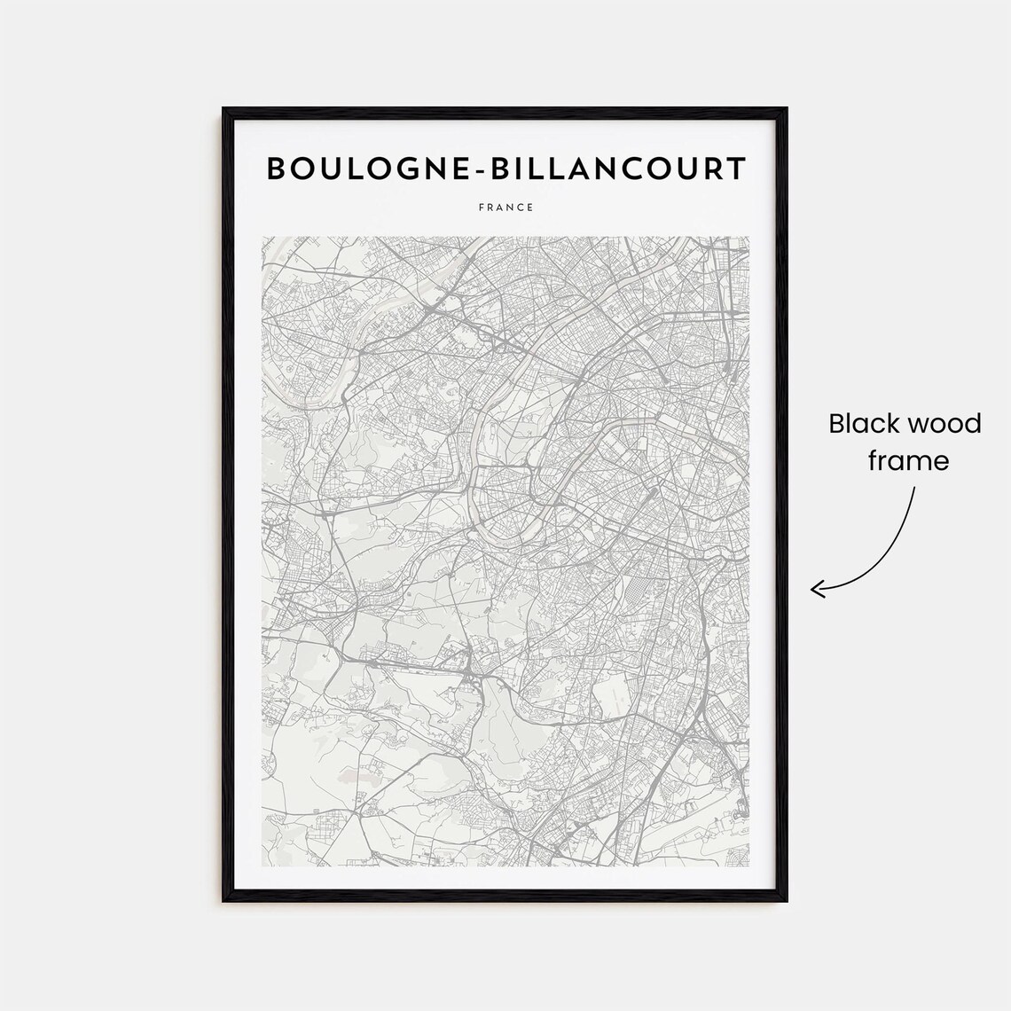Boulogne Billancourt France Minimalist Line Map City Art Poster - Image 3